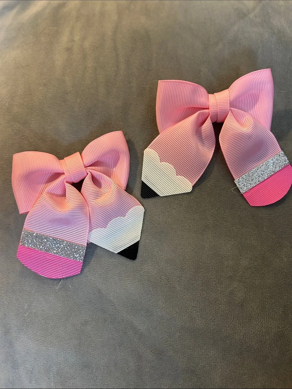 Pink Hair Bows for Kids - Sparkle Accent